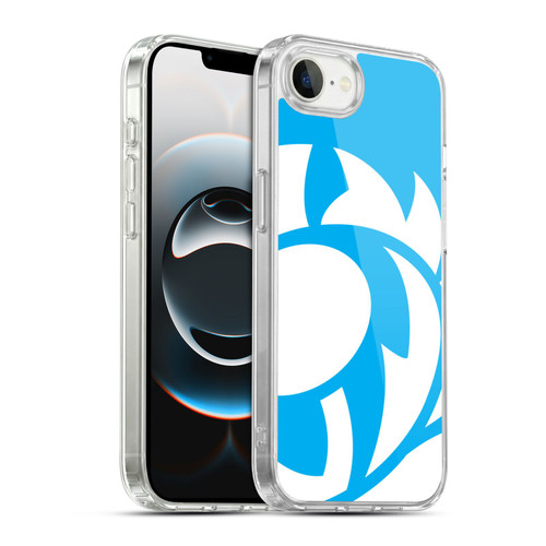 Scotland Rugby Oversized Thistle Sky Blue Soft Gel Case for Apple iPhone 16e / Apple iPhone 17e & MagSafe