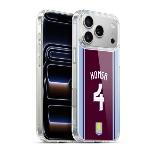 Aston Villa Football Club 2024/25 Crest Player Kit Ezri Konsa Soft Gel Case for Apple iPhone 17 Pro Max
