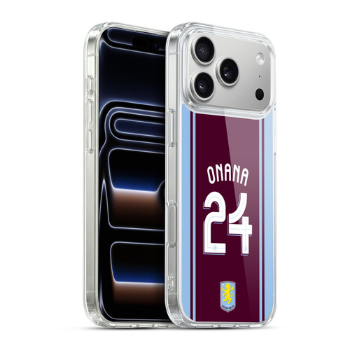 Aston Villa Football Club 2024/25 Crest Player Kit Amadou Onana Soft Gel Case for Apple iPhone 17 Pro Max