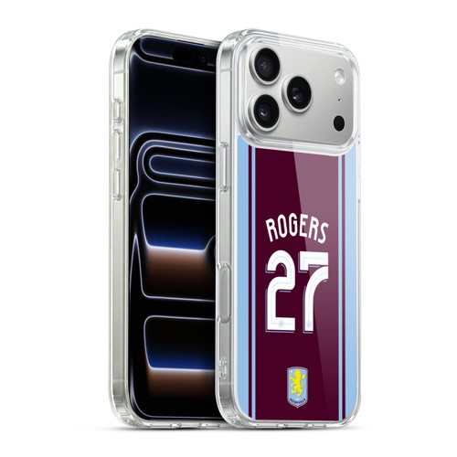 Aston Villa Football Club 2024/25 Crest Player Kit Morgan Rogers Soft Gel Case for Apple iPhone 17 Pro Max