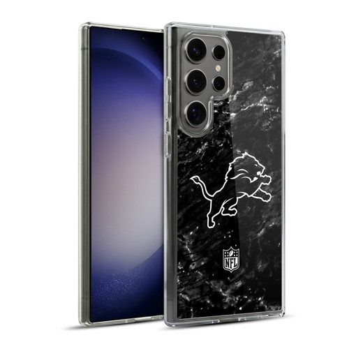 NFL Detroit Lions Artwork Marble Soft Gel Case for Samsung Galaxy S23 Ultra 5G & MagSafe