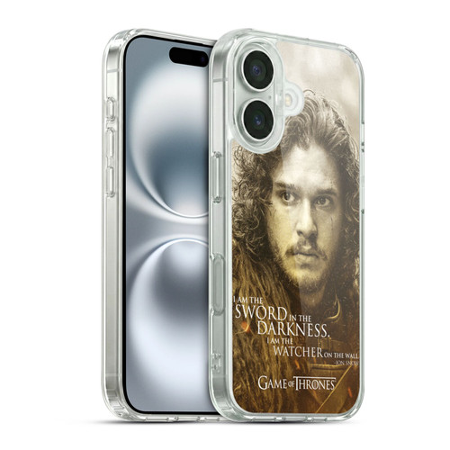 HBO Game of Thrones Character Portraits Jon Snow Soft Gel Case for Apple iPhone 16 & MagSafe
