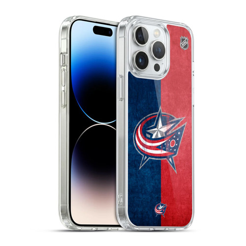 NHL Columbus Blue Jackets Half Distressed Soft Gel Case for Apple iPhone 14 Pro Max & MagSafe