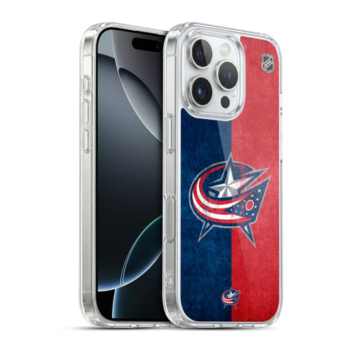 NHL Columbus Blue Jackets Half Distressed Soft Gel Case for Apple iPhone 16 Pro & MagSafe