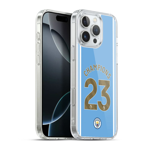 Manchester City Man City FC 2023 Champions Home Kit Soft Gel Case for Apple iPhone 16 Pro Max & MagSafe