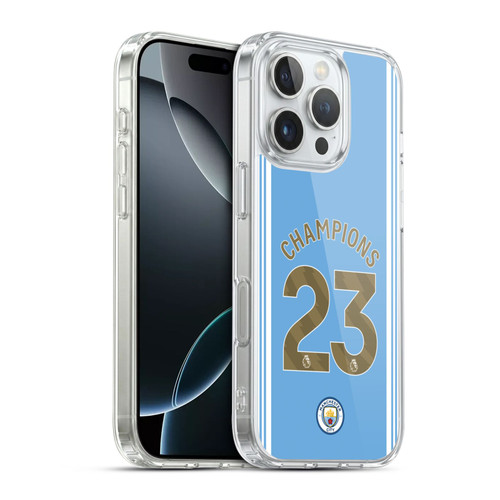 Manchester City Man City FC 2023 Champions Home Kit Soft Gel Case for Apple iPhone 16 Pro & MagSafe