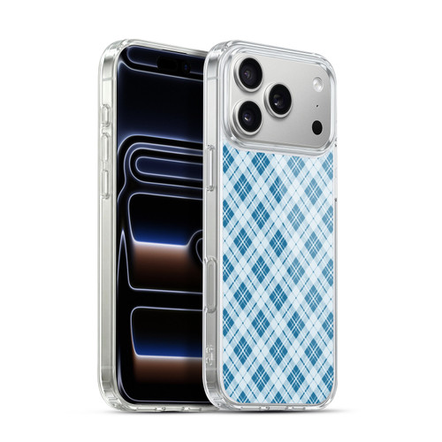 PLdesign Christmas Light Blue Tartan Soft Gel Case for Apple iPhone 17 Pro Max