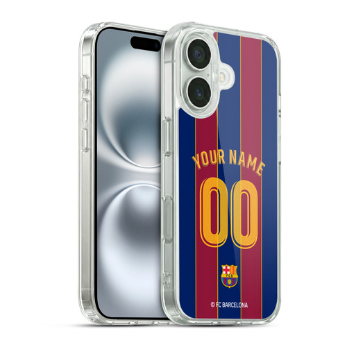Custom Customised Personalised FC Barcelona 2020/21 Kit Home Soft Gel Case for Apple iPhone 16