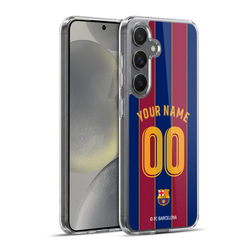 Custom Customised Personalised FC Barcelona 2020/21 Kit Home Soft Gel Case for Samsung Galaxy S24+ 5G