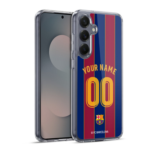 Custom Customised Personalised FC Barcelona 2020/21 Kit Home Soft Gel Case for Samsung Galaxy S25+