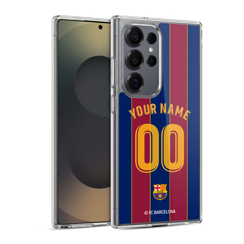 Custom Customised Personalised FC Barcelona 2020/21 Kit Home Soft Gel Case for Samsung Galaxy S25 Ultra