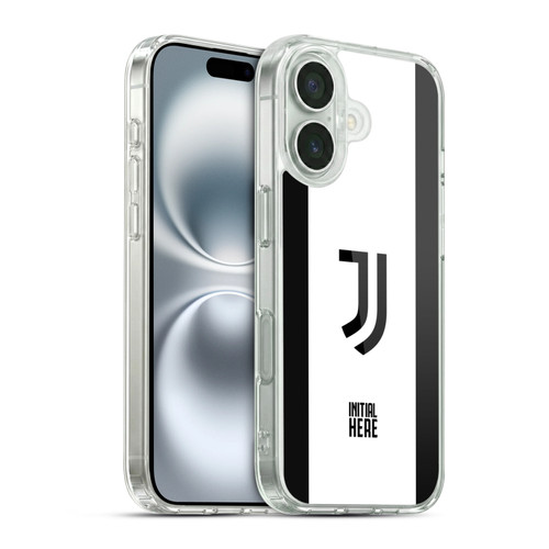 Custom Customised Personalised Juventus Football Club Graphics Bold Stripe Soft Gel Case for Apple iPhone 16