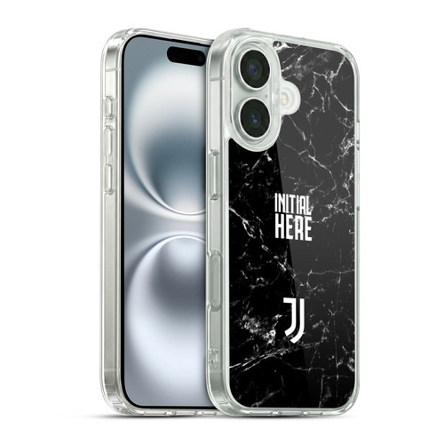 Custom Customised Personalised Juventus Football Club Graphics Marble Soft Gel Case for Apple iPhone 16