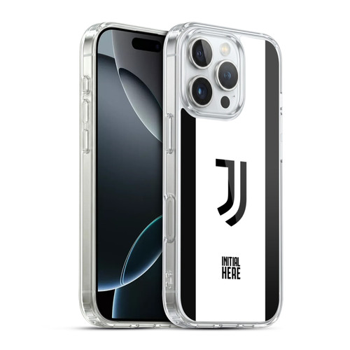 Custom Customised Personalised Juventus Football Club Graphics Bold Stripe Soft Gel Case for Apple iPhone 16 Pro