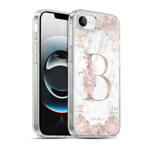 Nature Magick Rose Gold Marble Monogram Letter B Soft Gel Case for Apple iPhone 16e / Apple iPhone 17e & MagSafe
