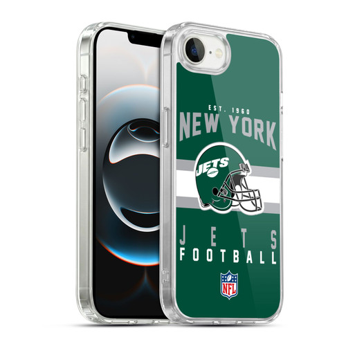 NFL New York Jets Graphics Helmet Typography Soft Gel Case for Apple iPhone 16e / Apple iPhone 17e & MagSafe