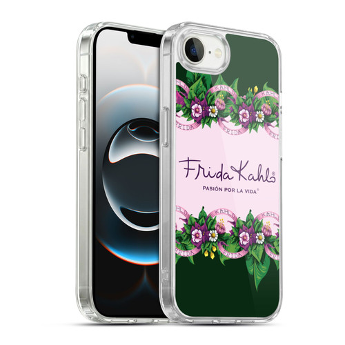 Frida Kahlo Purple Florals Border Soft Gel Case for Apple iPhone 16e / Apple iPhone 17e & MagSafe