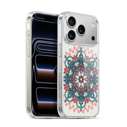 Micklyn Le Feuvre Mandala 3 Coral And Teal Tangle Medallion Soft Gel Case for Apple iPhone 17 Pro
