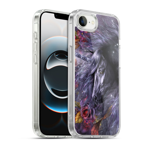 Laurie Prindle Fantasy Horse Blue Rose Unicorn Soft Gel Case for Apple iPhone 16e / Apple iPhone 17e & MagSafe