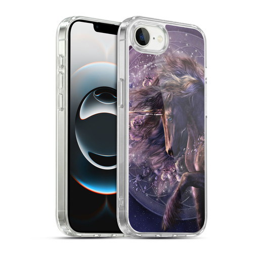 Laurie Prindle Fantasy Horse Chimera Black Rose Unicorn Soft Gel Case for Apple iPhone 16e / Apple iPhone 17e & MagSafe
