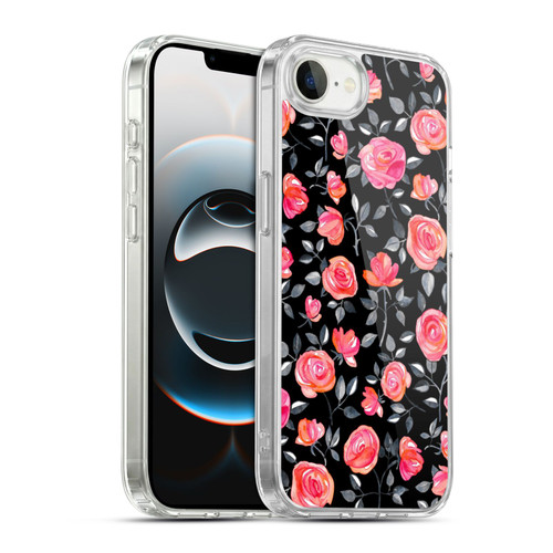 Micklyn Le Feuvre Florals Roses on Black Soft Gel Case for Apple iPhone 16e / Apple iPhone 17e & MagSafe