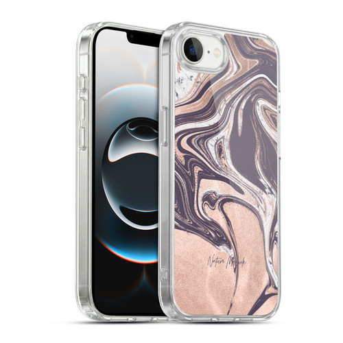 Nature Magick Luxe Gold Marble Metallic Rose Gold Soft Gel Case for Apple iPhone 16e / Apple iPhone 17e & MagSafe