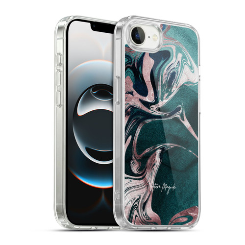 Nature Magick Luxe Gold Marble Metallic Teal Soft Gel Case for Apple iPhone 16e / Apple iPhone 17e & MagSafe