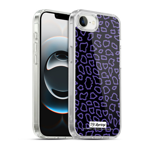 P.D. Moreno Patterns Black Purple Soft Gel Case for Apple iPhone 16e / Apple iPhone 17e & MagSafe