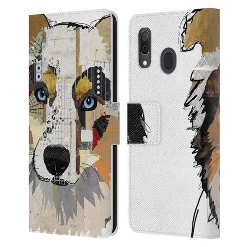 Michel Keck Dogs 3 Australian Shepherd Leather Book Wallet Case Cover For Samsung Galaxy A33 5G (2022)