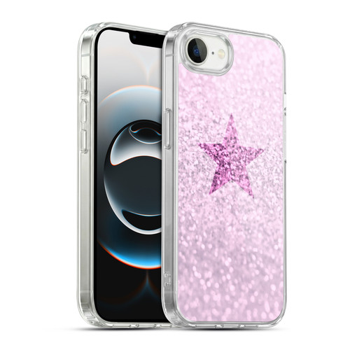 Monika Strigel Glitter Star Pastel Pink Soft Gel Case for Apple iPhone 16e / Apple iPhone 17e & MagSafe