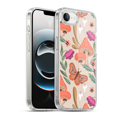 Anis Illustration Floral And Leaves Mushrooms Soft Gel Case for Apple iPhone 16e / Apple iPhone 17e & MagSafe