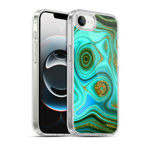 UtArt Malachite Emerald Liquid Gem Soft Gel Case for Apple iPhone 16e / Apple iPhone 17e & MagSafe