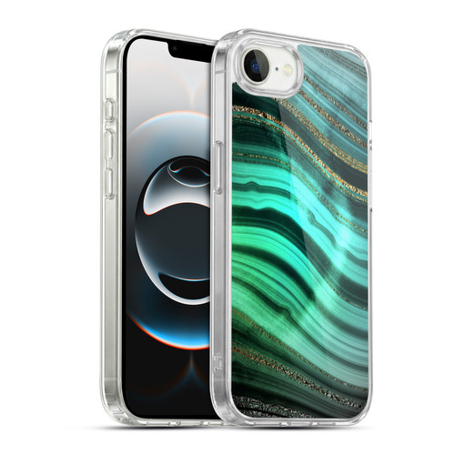 UtArt Malachite Emerald Glitter Gradient Soft Gel Case for Apple iPhone 16e / Apple iPhone 17e & MagSafe