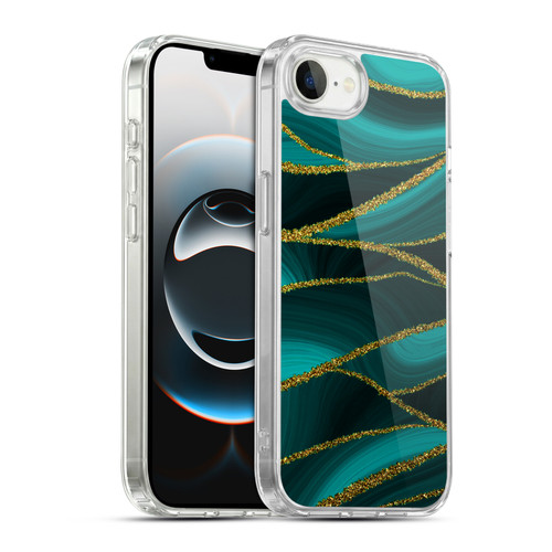 UtArt Malachite Emerald Turquoise Shimmers Soft Gel Case for Apple iPhone 16e / Apple iPhone 17e & MagSafe