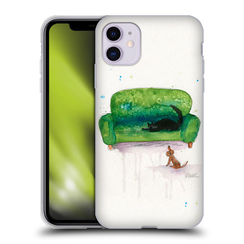 Wyanne Animals 2 Couch Cat and Dog Soft Gel Case for Apple iPhone 11