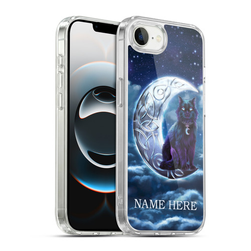Custom Customised Personalised Brigid Ashwood Name and Initial Black Cat Soft Gel Case for Apple iPhone 16e / Apple iPhone 17e