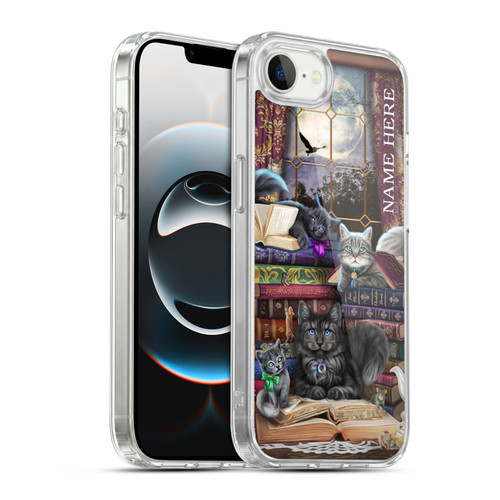 Custom Customised Personalised Brigid Ashwood Name and Initial Storytime Cats And Books Soft Gel Case for Apple iPhone 16e / Apple iPhone 17e