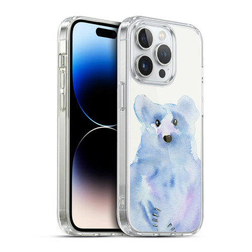 Wyanne Animals 2 Blue Watercolour Bear Soft Gel Case for Apple iPhone 13 Pro & MagSafe