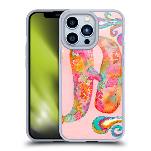 Wyanne Animals 2 Pink Whales Soft Gel Case for Apple iPhone 13 Pro & MagSafe