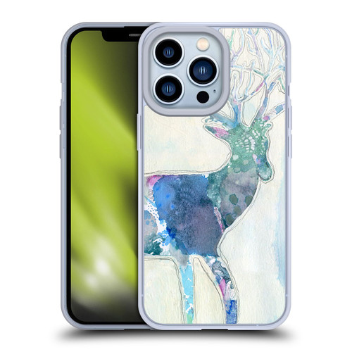 Wyanne Animals 2 Watercolour Blue Deer Soft Gel Case for Apple iPhone 13 Pro & MagSafe