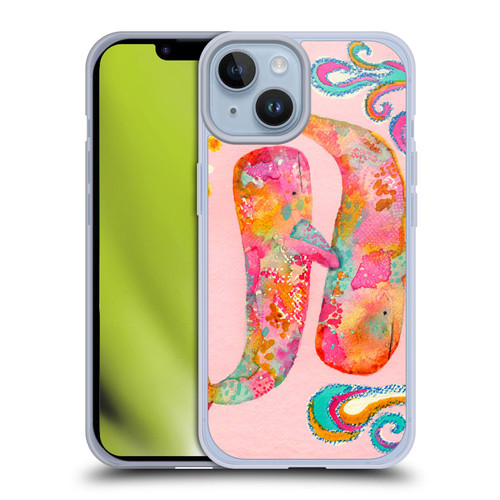 Wyanne Animals 2 Pink Whales Soft Gel Case for Apple iPhone 14