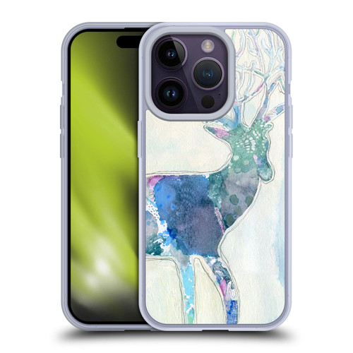 Wyanne Animals 2 Watercolour Blue Deer Soft Gel Case for Apple iPhone 14 Pro & MagSafe