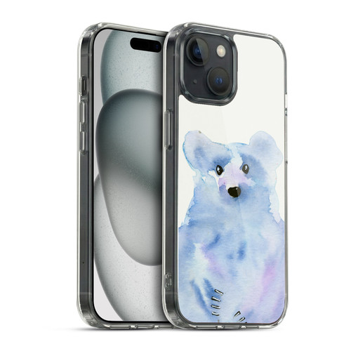 Wyanne Animals 2 Blue Watercolour Bear Soft Gel Case for Apple iPhone 15 & MagSafe
