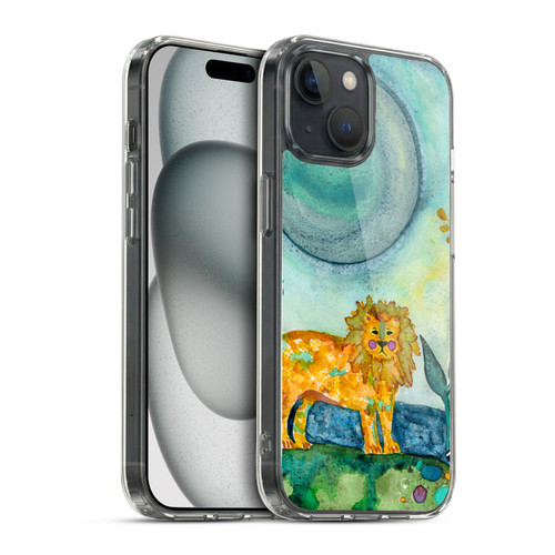 Wyanne Animals 2 Painted Lion Soft Gel Case for Apple iPhone 15 & MagSafe