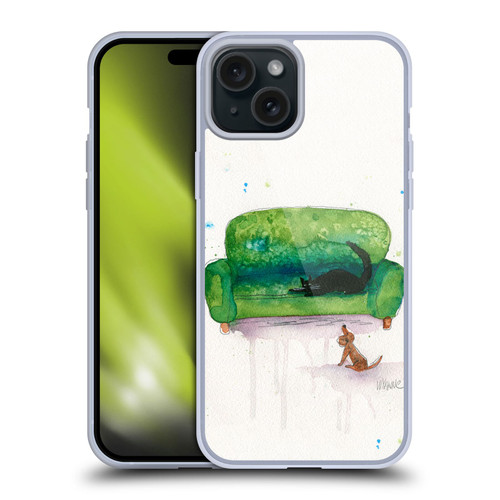 Wyanne Animals 2 Couch Cat and Dog Soft Gel Case for Apple iPhone 15 Plus & MagSafe