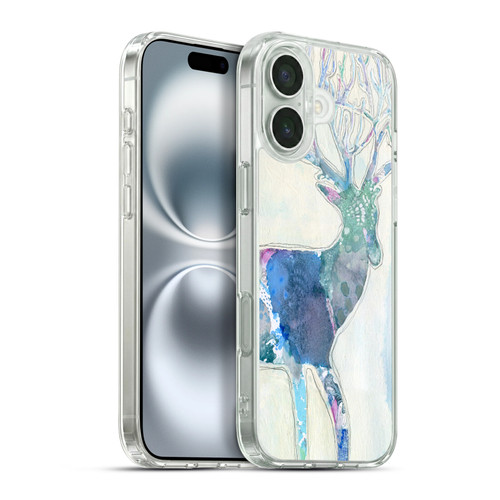 Wyanne Animals 2 Watercolour Blue Deer Soft Gel Case for Apple iPhone 16 Plus & MagSafe