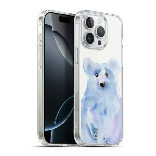 Wyanne Animals 2 Blue Watercolour Bear Soft Gel Case for Apple iPhone 16 Pro Max & MagSafe