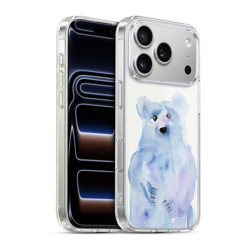Wyanne Animals 2 Blue Watercolour Bear Soft Gel Case for Apple iPhone 17 Pro