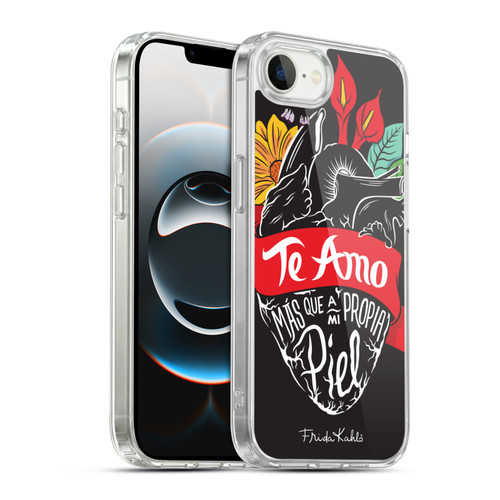 Frida Kahlo Typography Heart Soft Gel Case for Apple iPhone 16e / Apple iPhone 17e & MagSafe