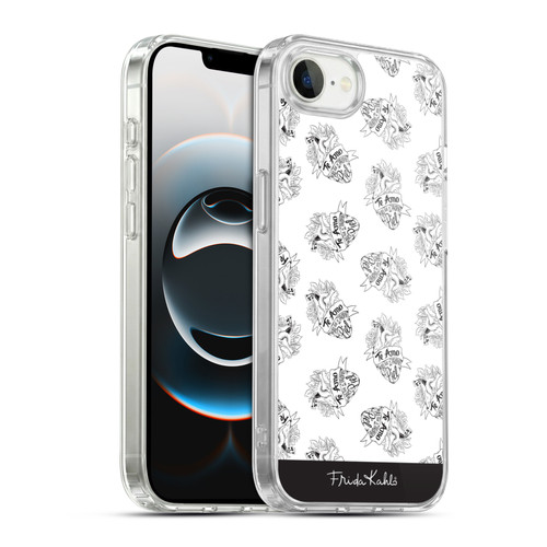 Frida Kahlo Typography White Heart Soft Gel Case for Apple iPhone 16e / Apple iPhone 17e & MagSafe
